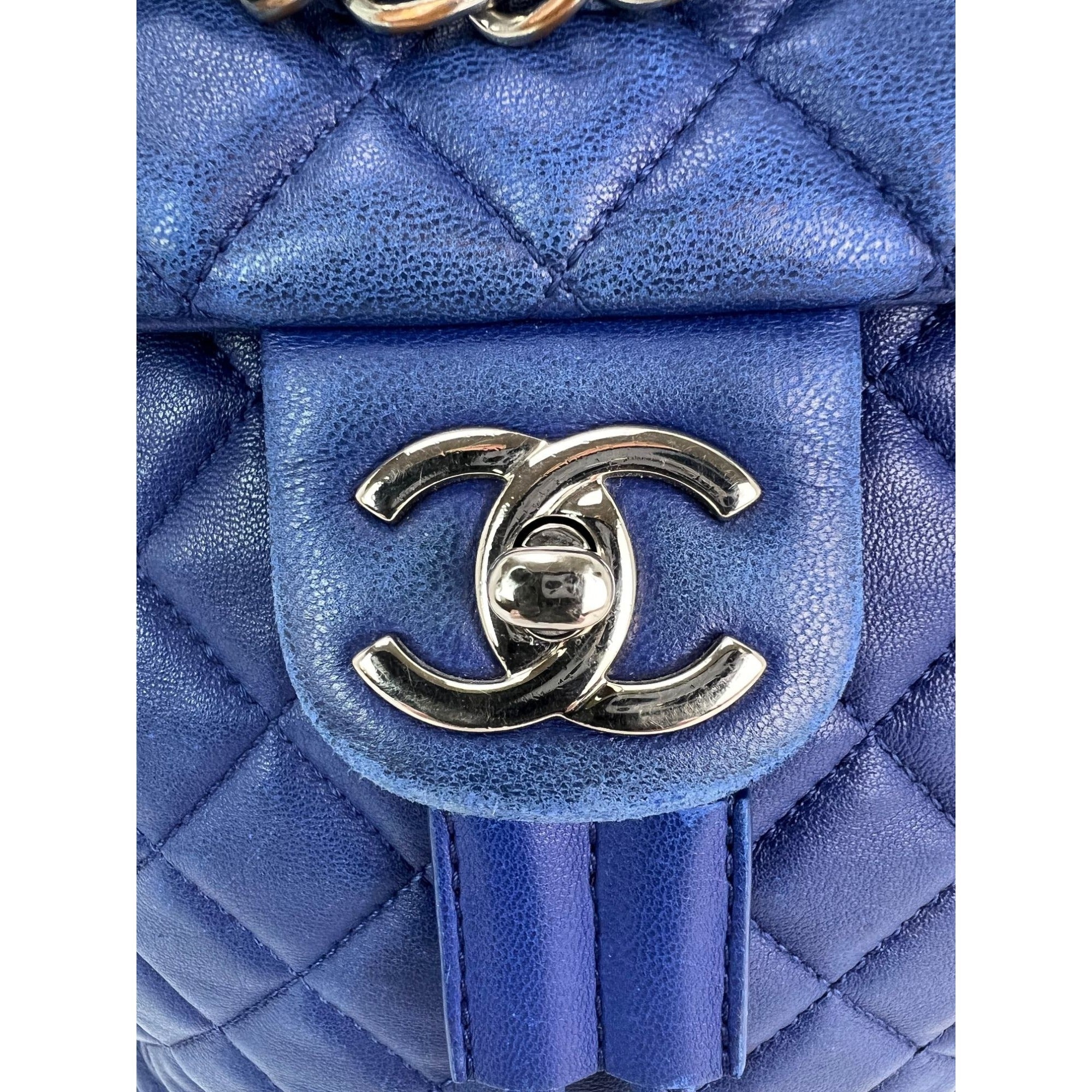 Chanel Lambskin Quilted Small Urban Spirit Blue Backpack - 16