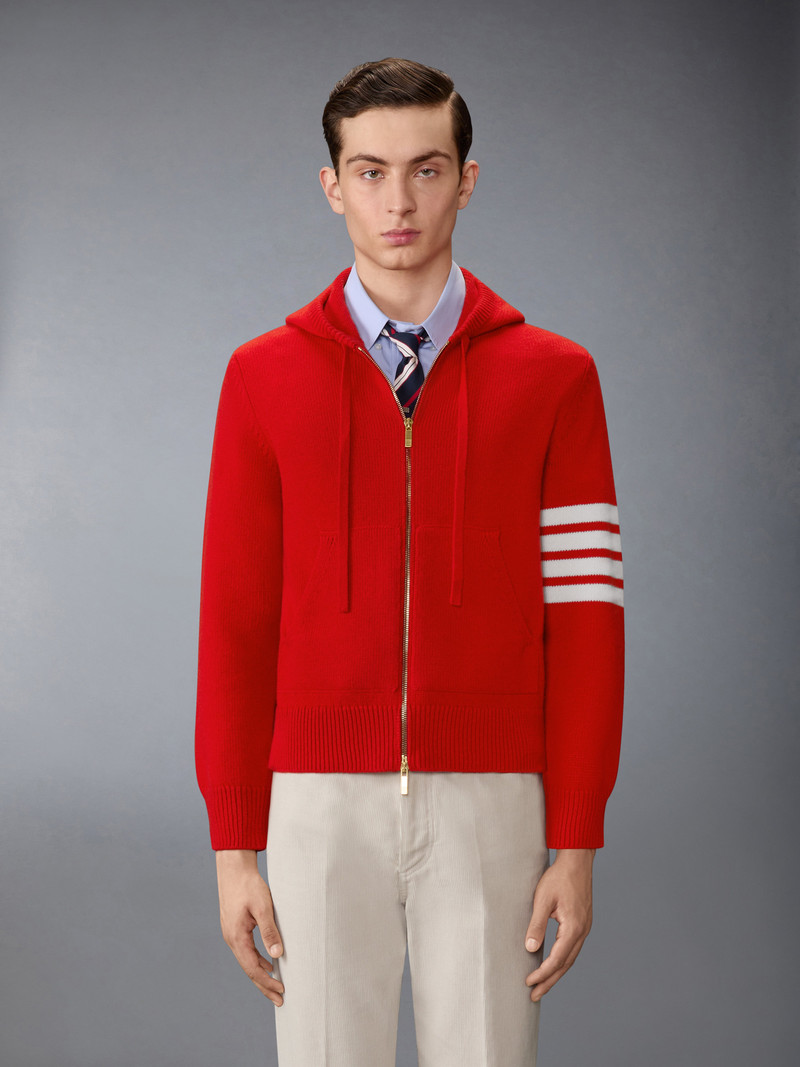 Thom Browne HECTOR INTARSIA MERINO ZIP UP HOODIE outlook