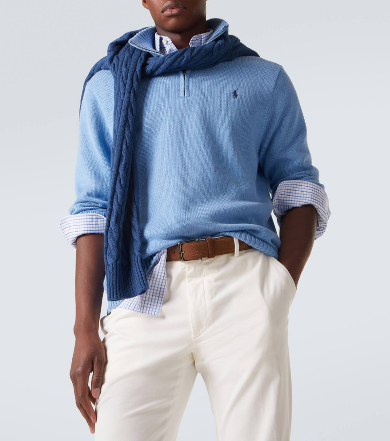 Cotton half-zip sweater 5