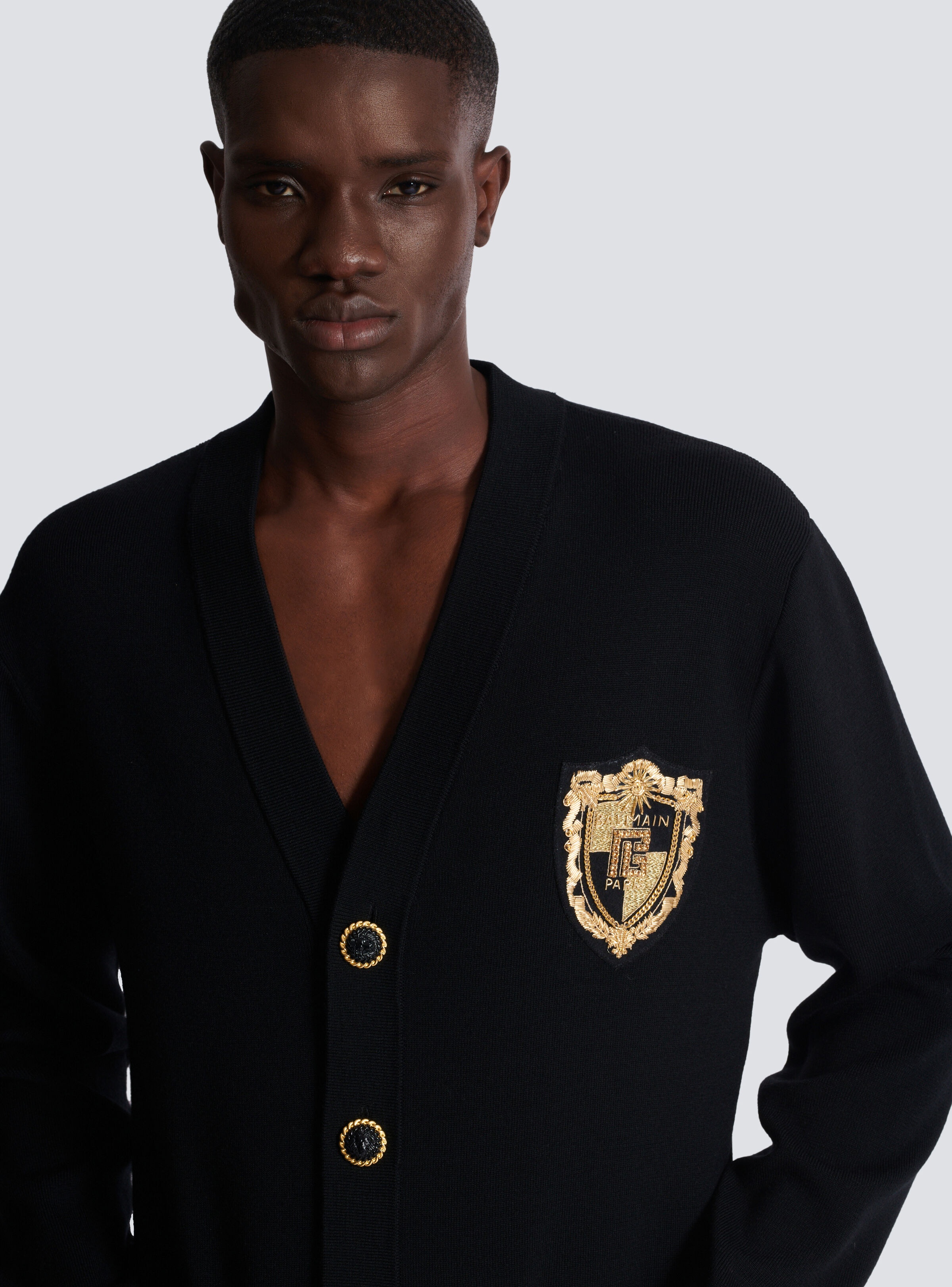 Knit cardigan with embroidered patch - 7
