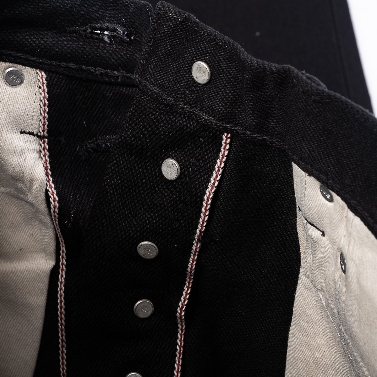IH-888S-SBG 21oz Selvedge Denim Medium/High Rise Tapered Cut Jeans -  Superblack (Fades To Grey) - 10