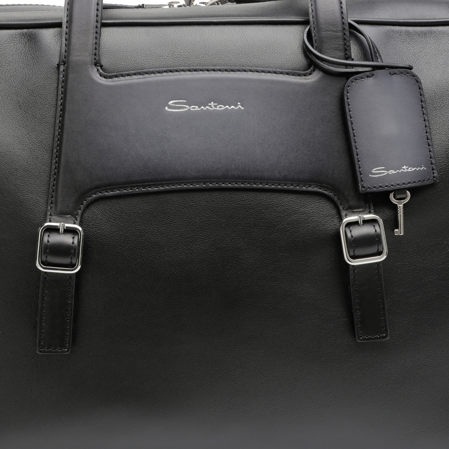 Black leather weekend bag - 4