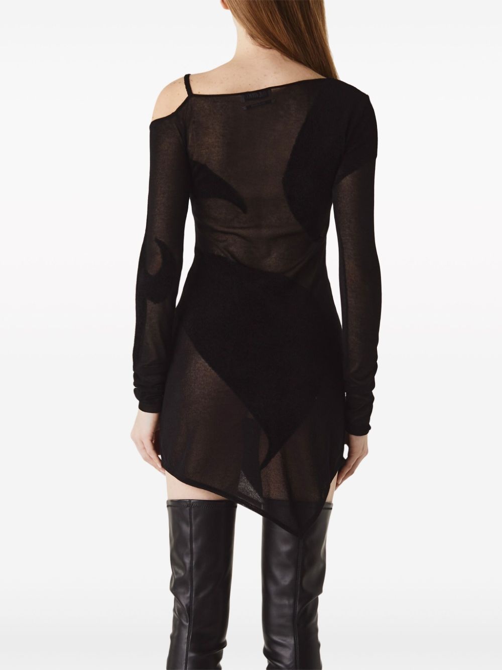 sheer asymmetric minidress - 3