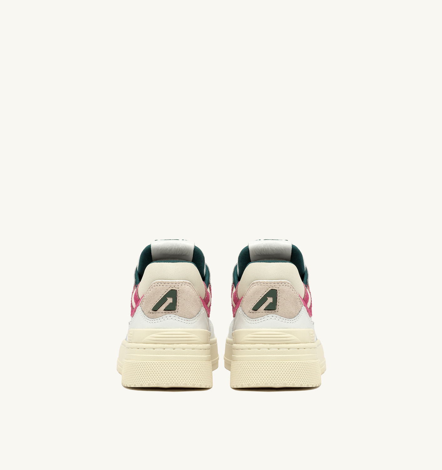CLC LOW SNEAKERS IN WHITE LEATHER AND CARMINE ROSE SUEDE - 3