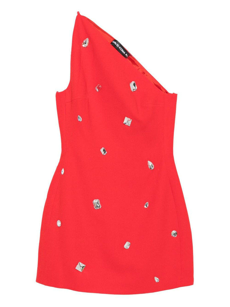 one-shoulder crystal-embellished mini dress 1