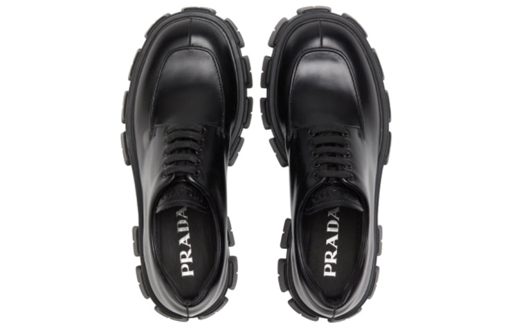 (WMNS) PRADA Monolith Brushed Calf Derby Shoes 'Black' 1E708L_B4L_F0002_F_A055 - 4