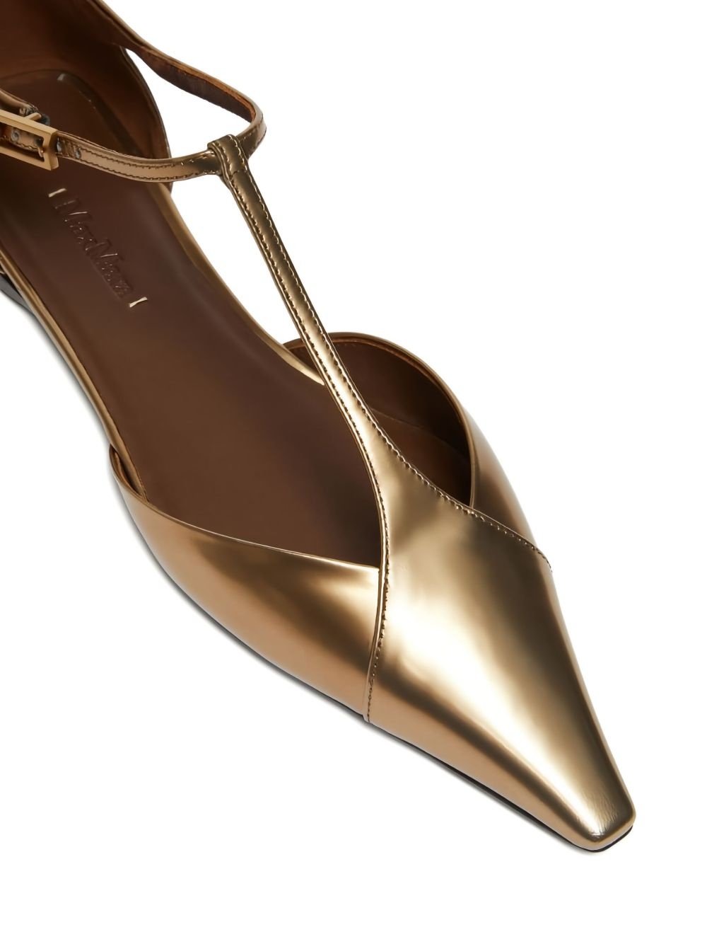 metallic pointed-toe ballet flats - 6