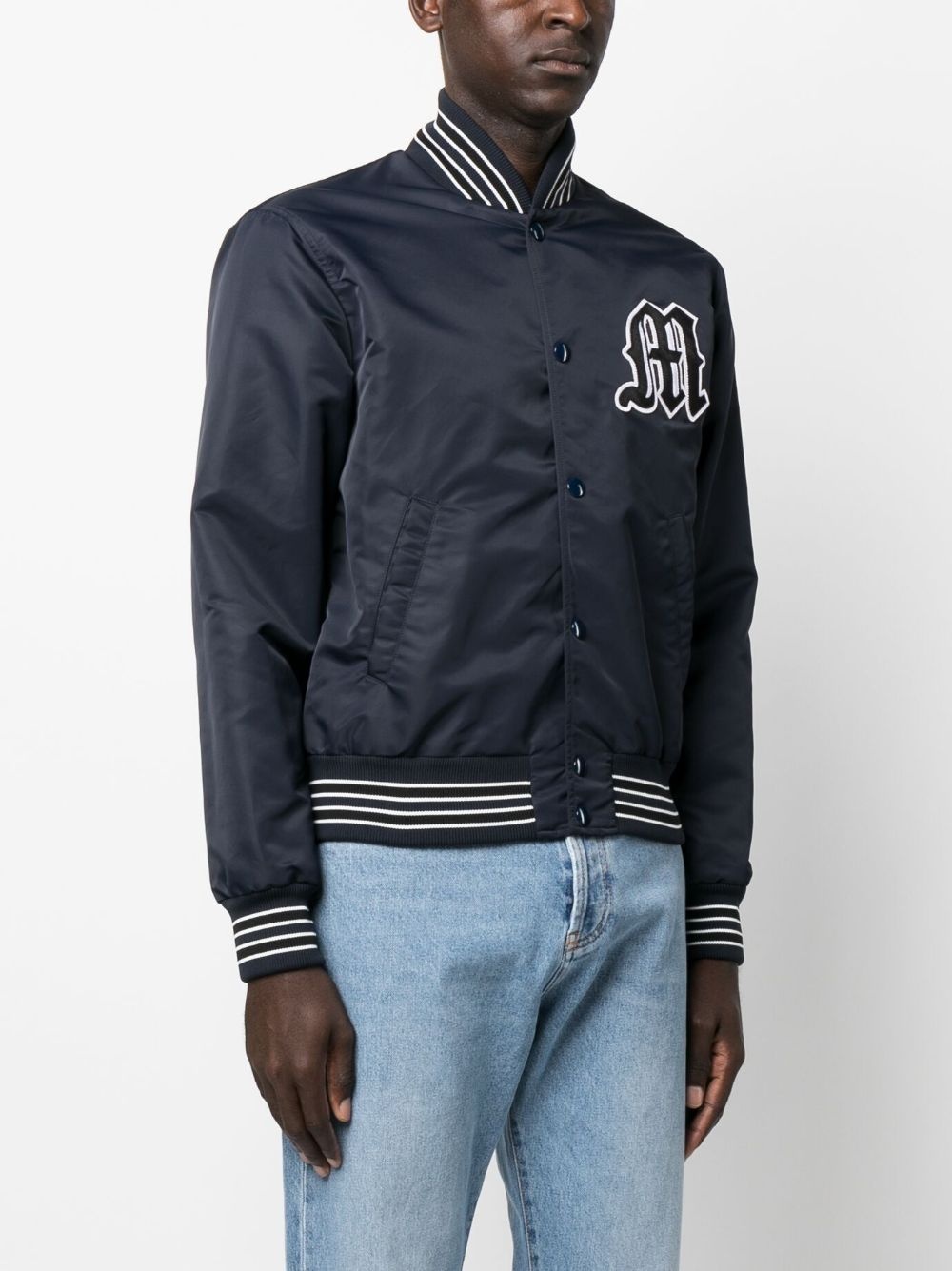 logo-patch bomber jacket - 3