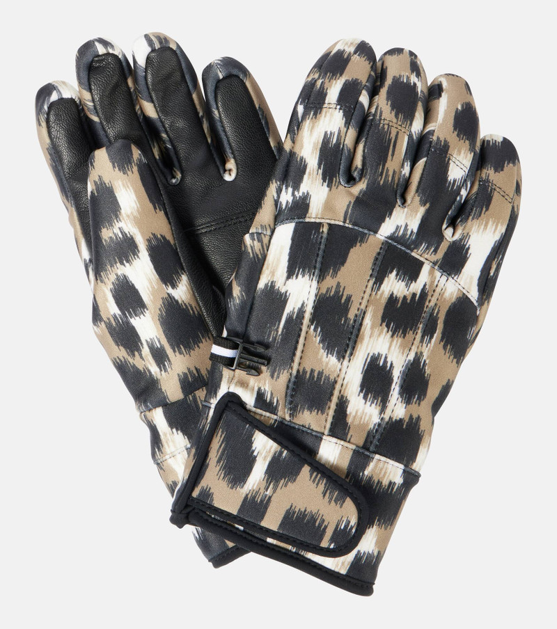 Glacier leather-trimmed ski gloves 1