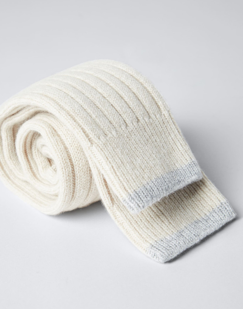 Brunello Cucinelli Cashmere chiné rib knit socks outlook