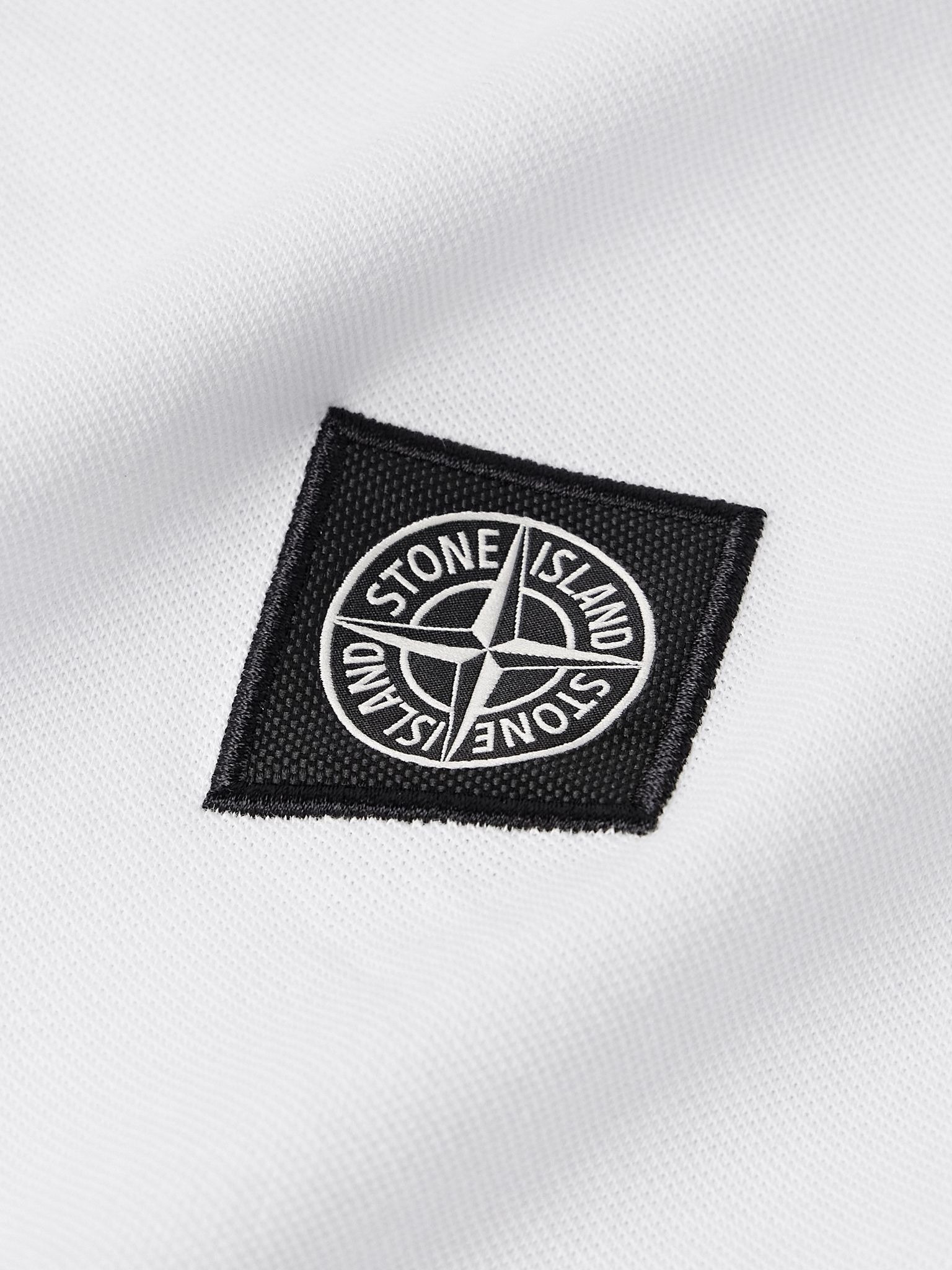 Logo-Appliquéd Stretch-Cotton Piqué Polo Shirt White - 4