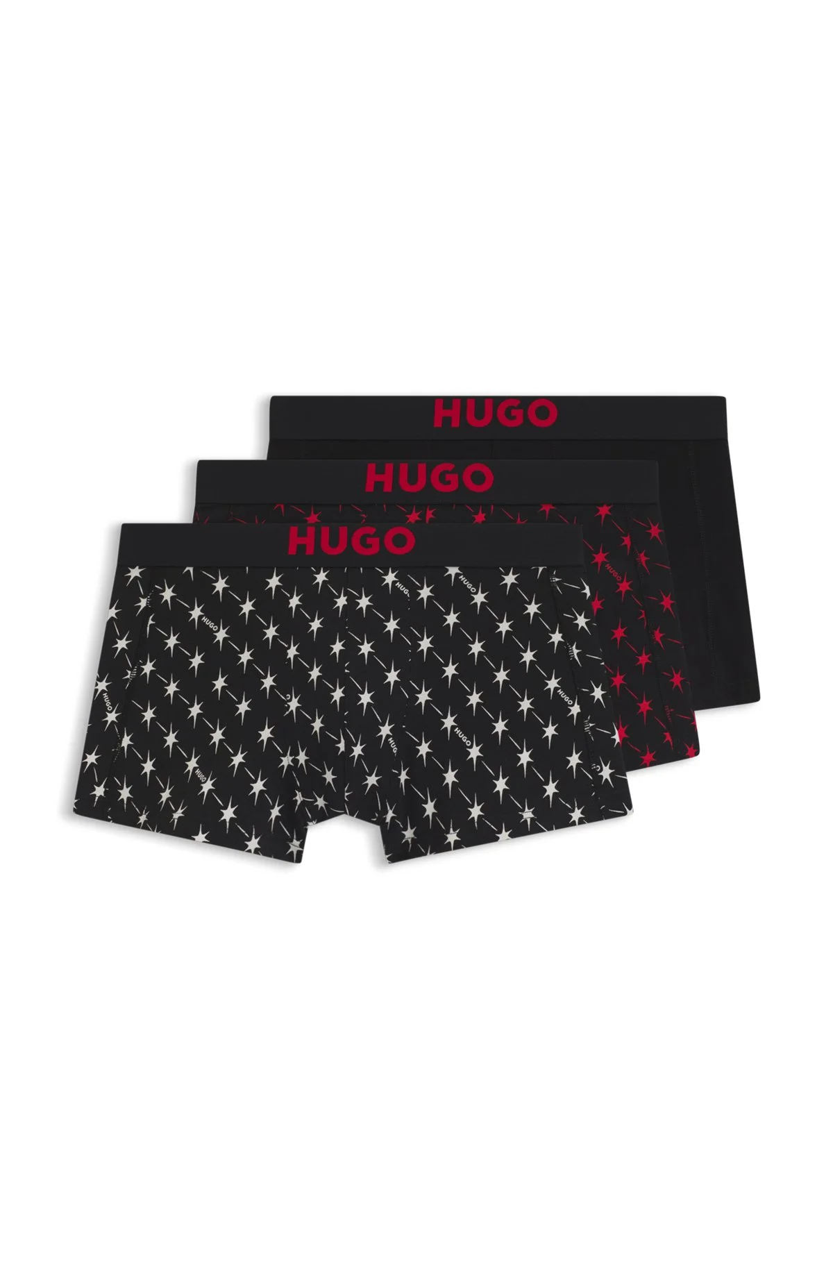 THREE-PACK OF STRETCH-COTTON TRUNKS WITH LOGO WAISTBANDS - 1