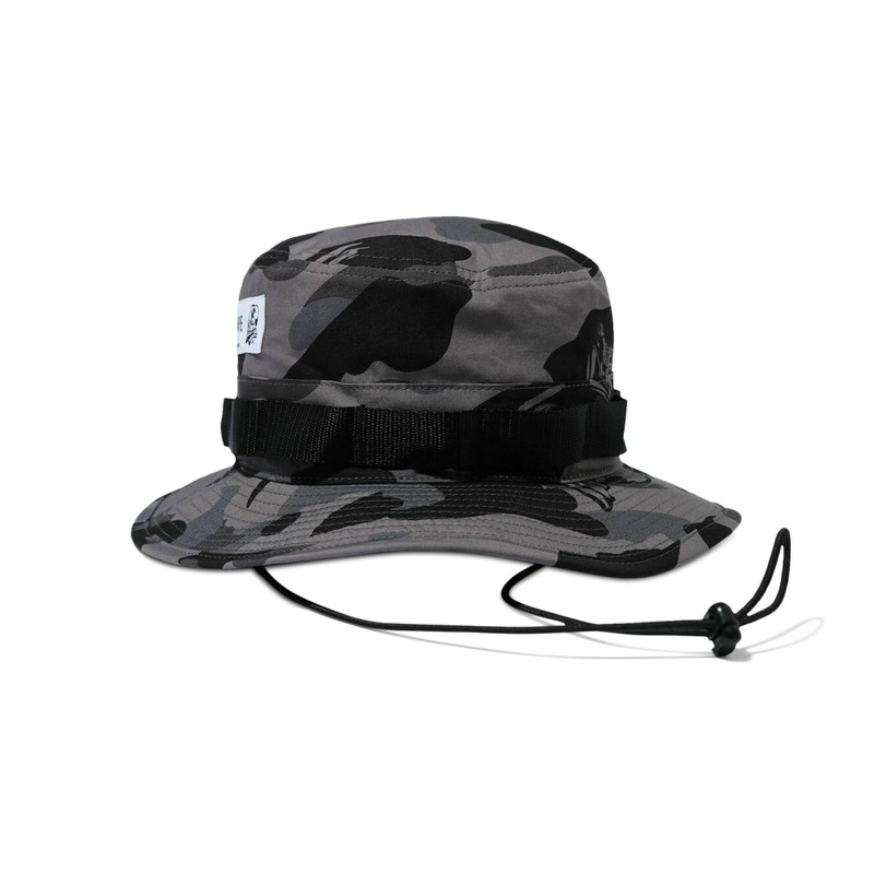 A BATHING APE® BAPE Ursus Camo Military Hat 'Black' outlook