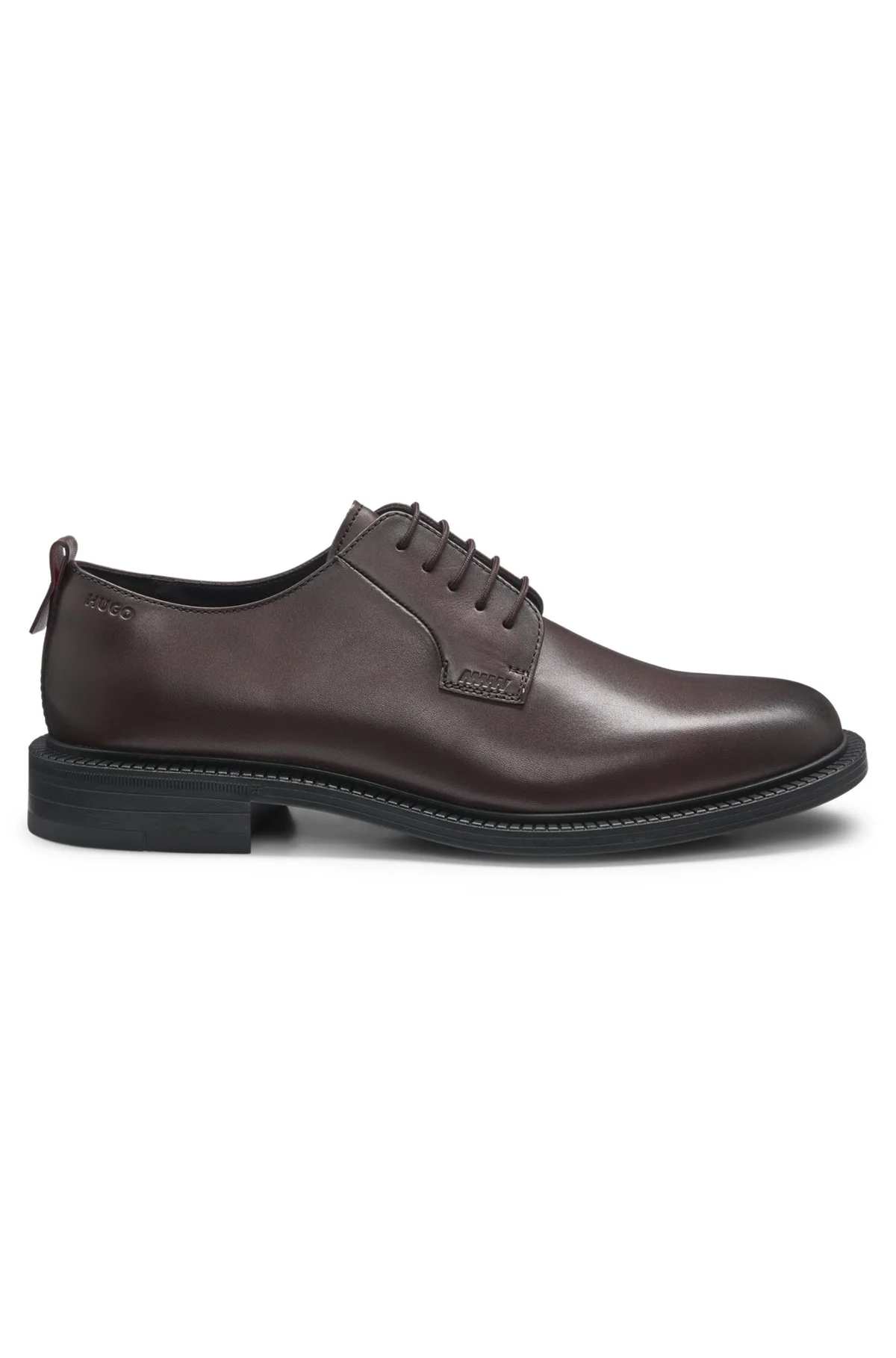 LEATHER DERBY SHOES WITH EMBOSSED LOGO - 1