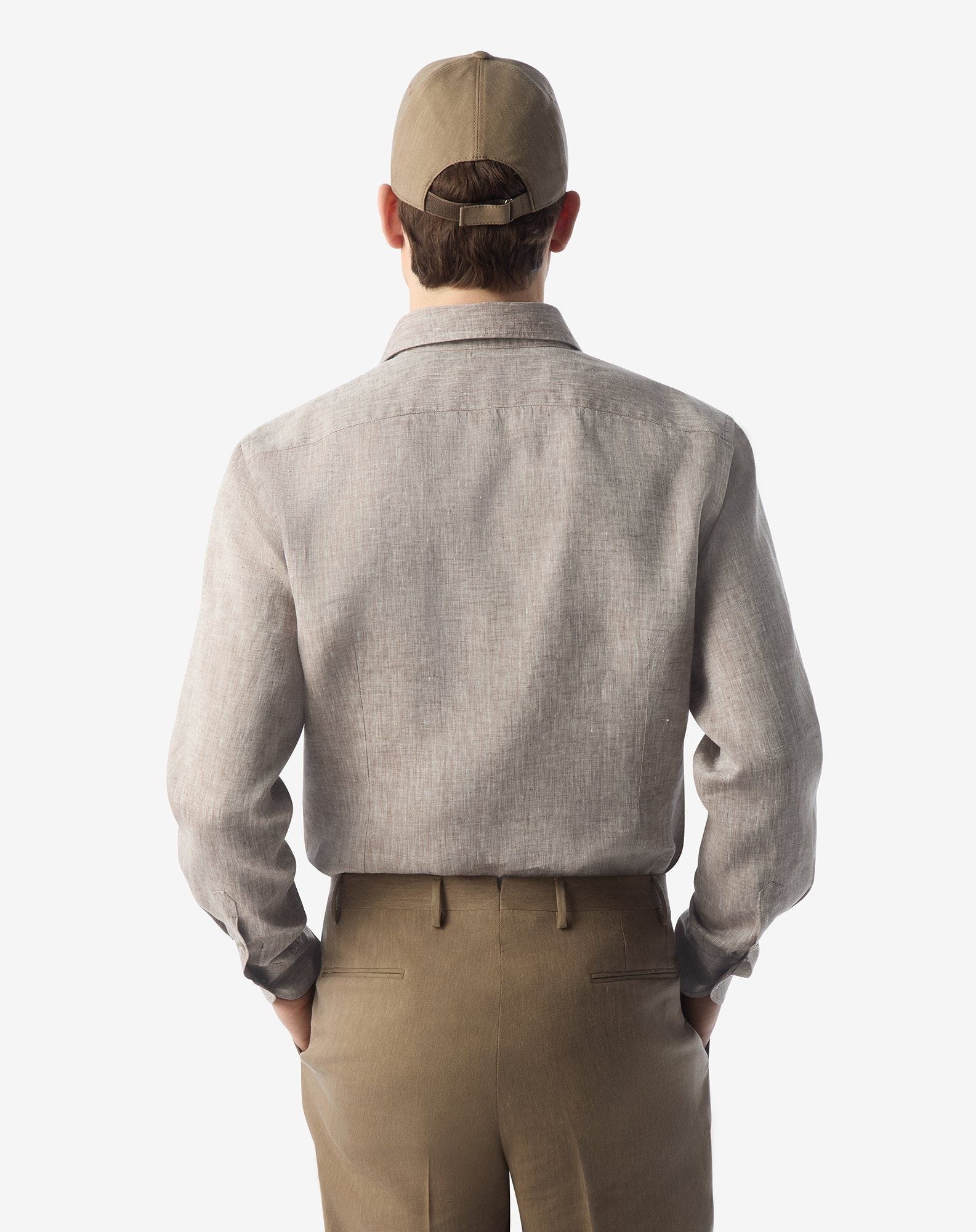 Brown pure linen shirt - 3