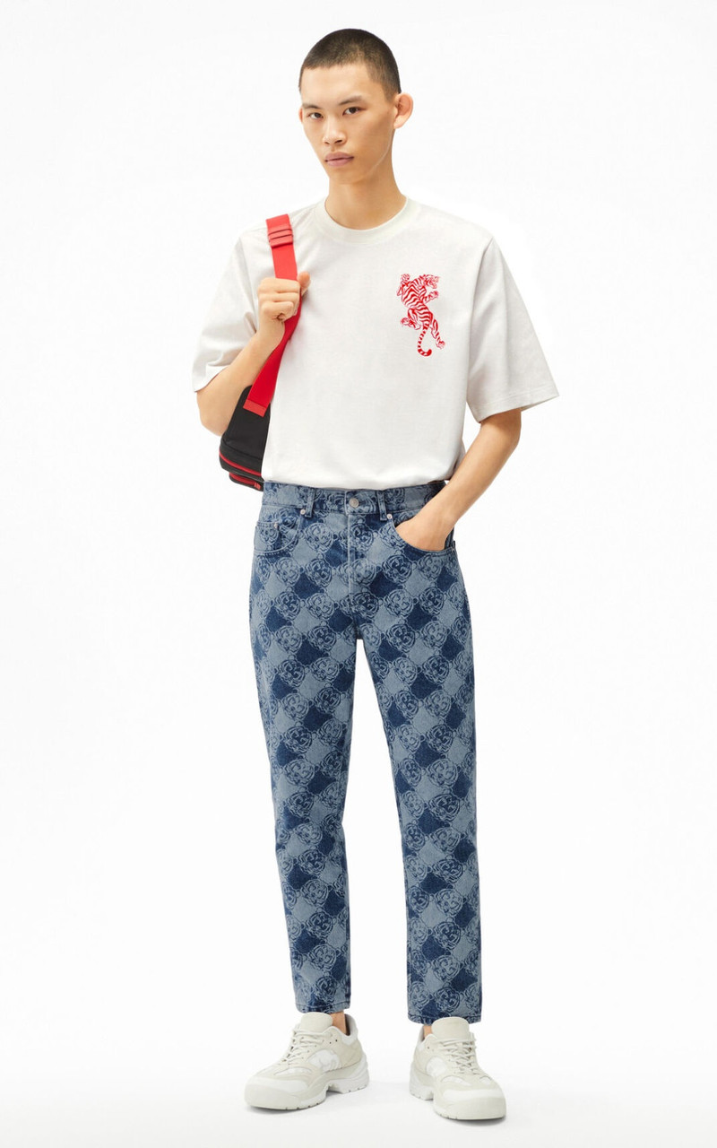 KENZO K-Tiger monogram jeans outlook