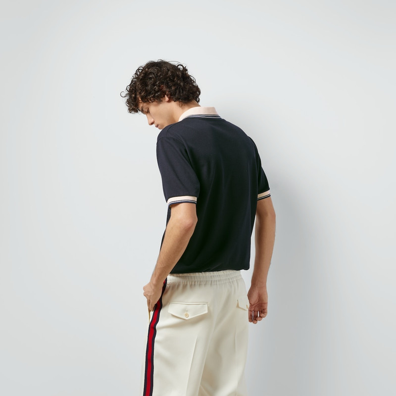 Cotton polo shirt with Interlocking G 6