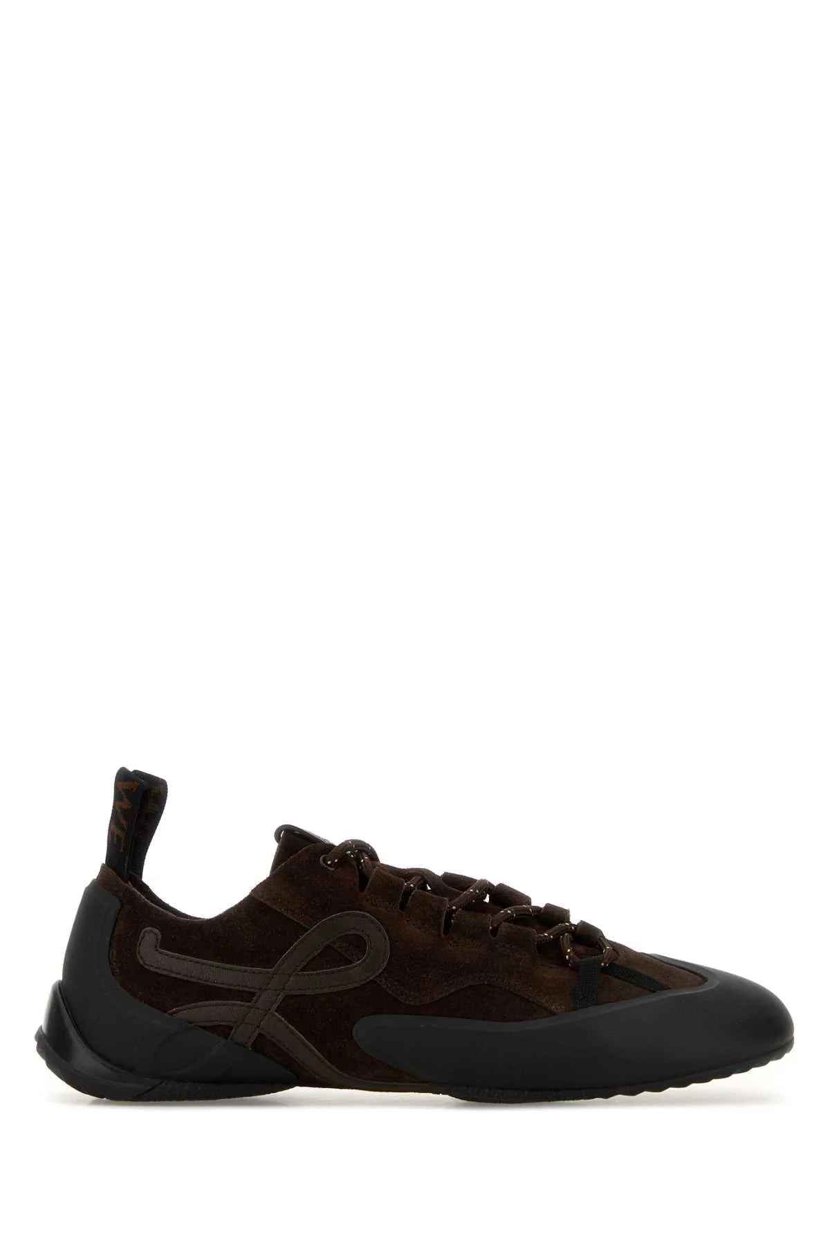 Loewe Women Brown Suede Grip Sneakers - 1