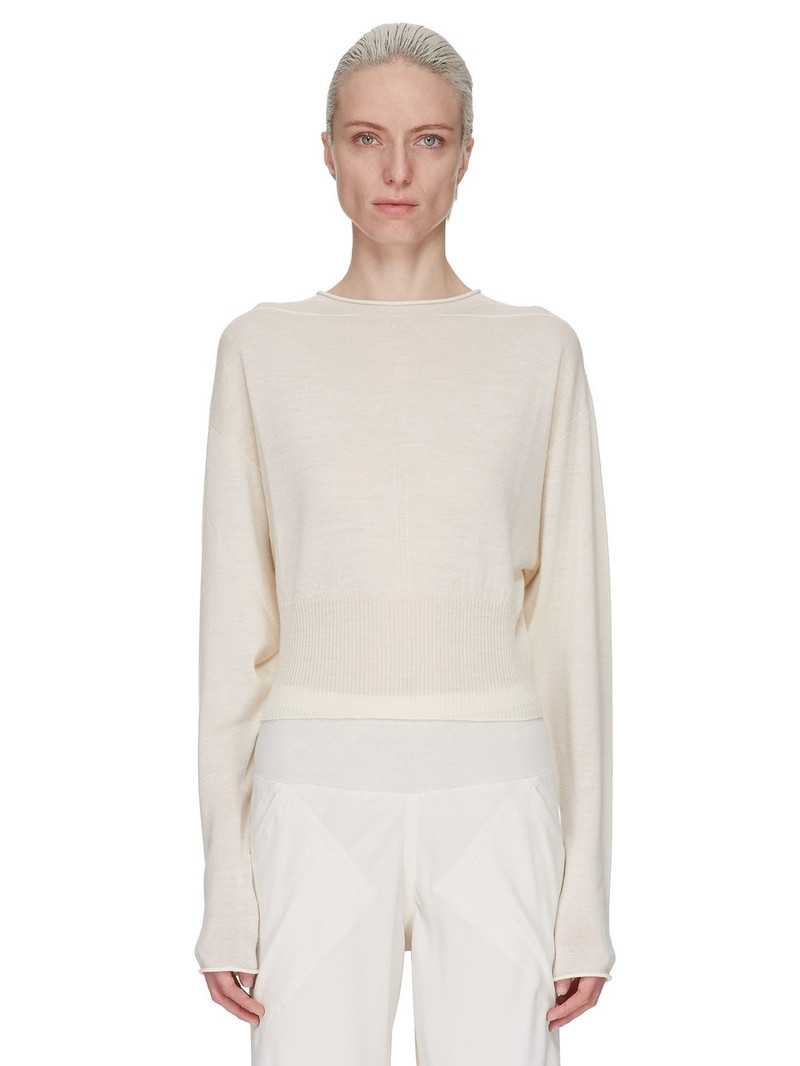 Cropped Semi-Sheer Wool Jumper 1