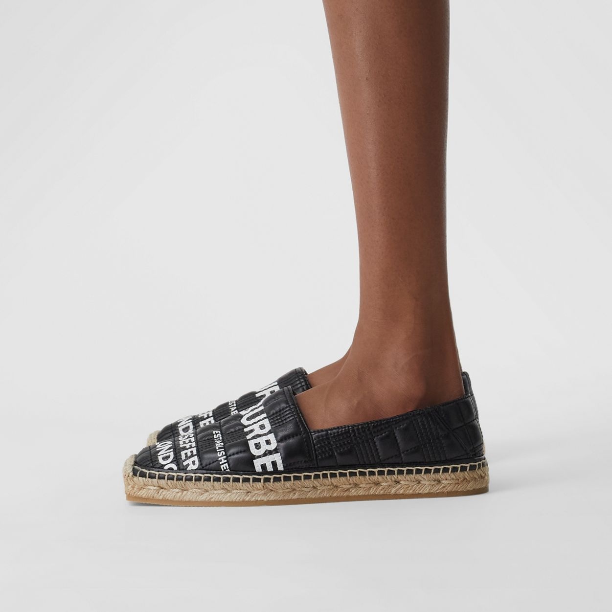 Horseferry Print Quilted Leather Espadrilles - 4