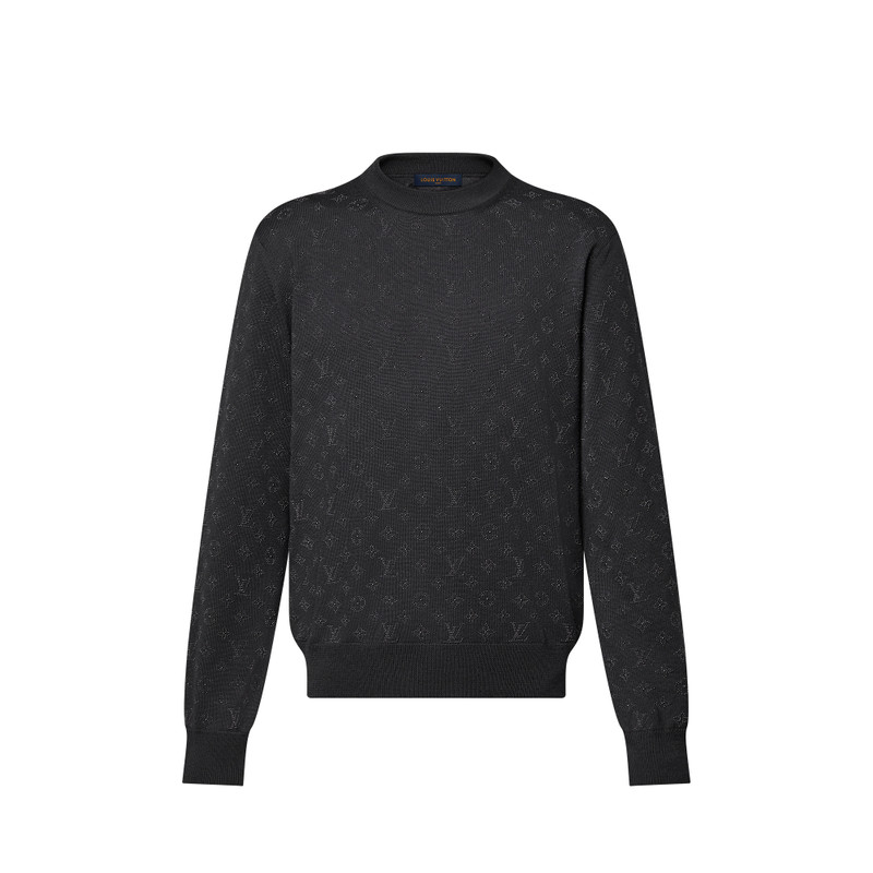 Monogram Embellished Wool Evening Crewneck 1