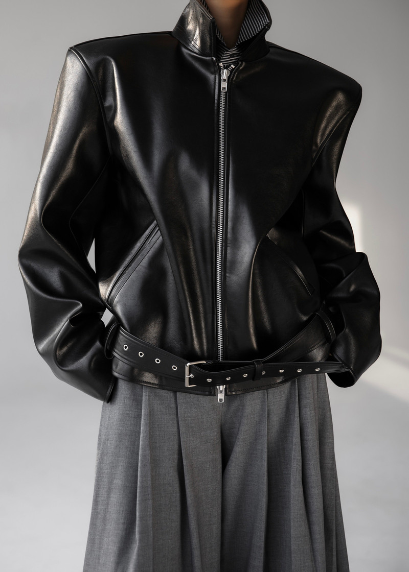 Norbury Faux Leather Jacket - Black 7