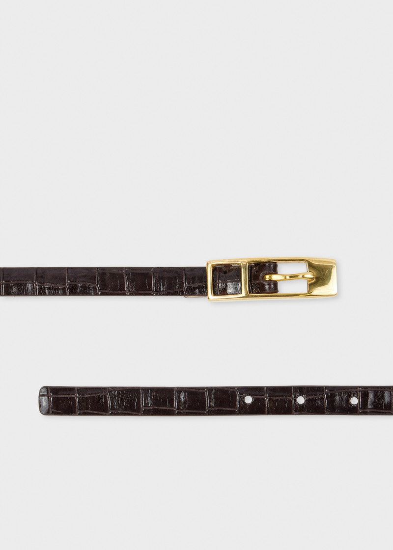 Women's Brown Leather Croc Belt Paul Smith 1
