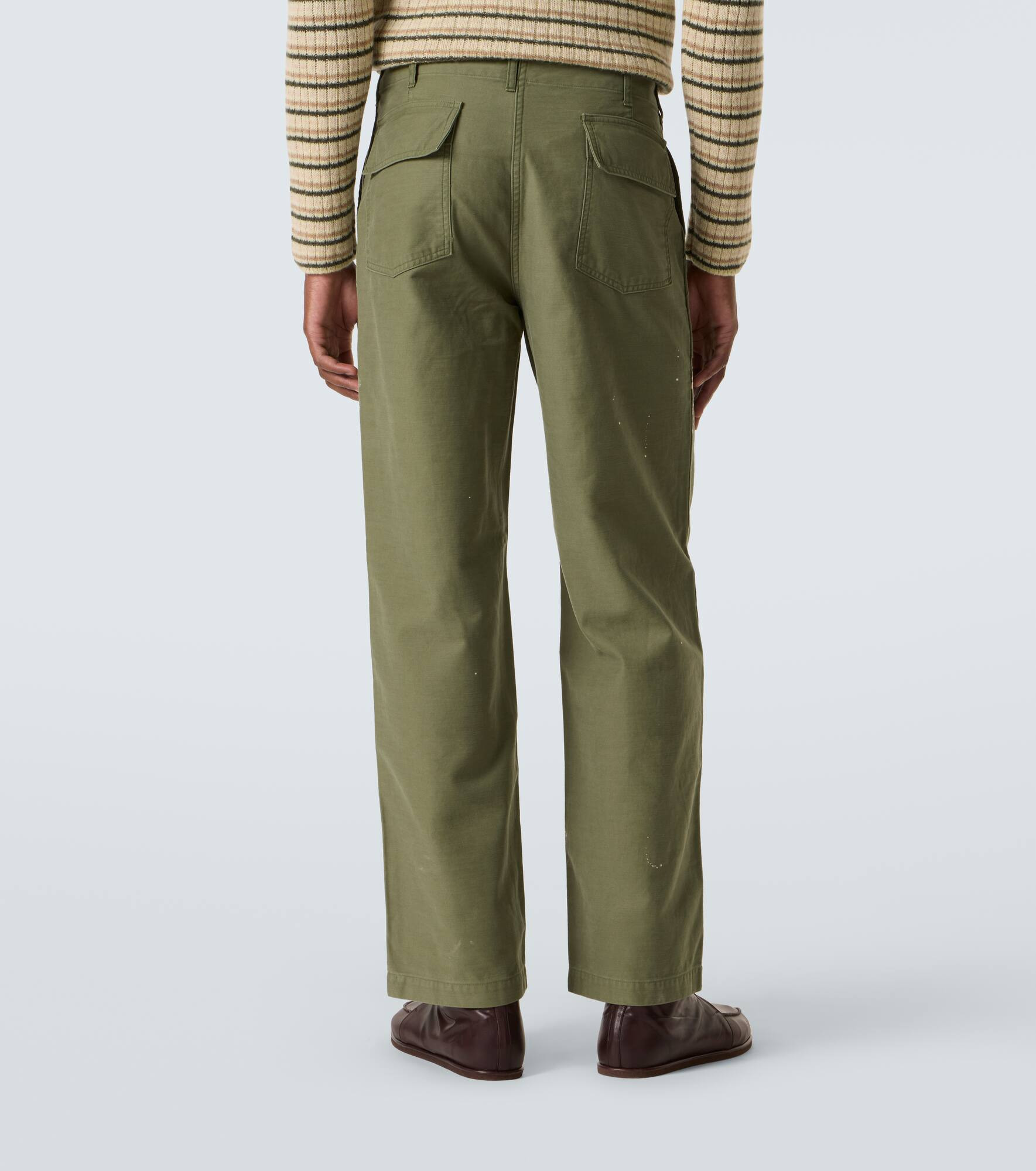 Cotton canvas straight pants - 4
