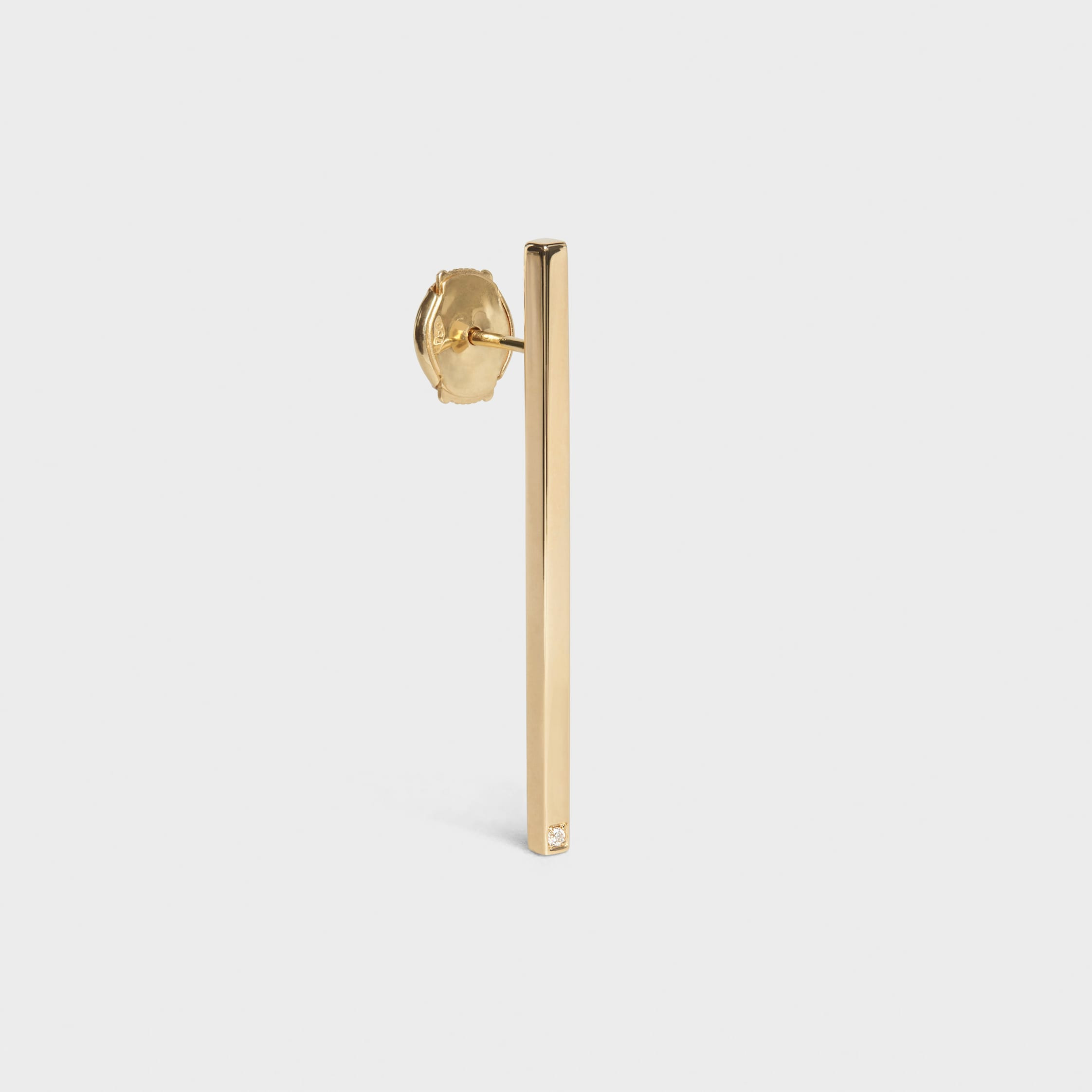 Celine Sentimental Straight Earring in Yellow Gold and Diamond - 2