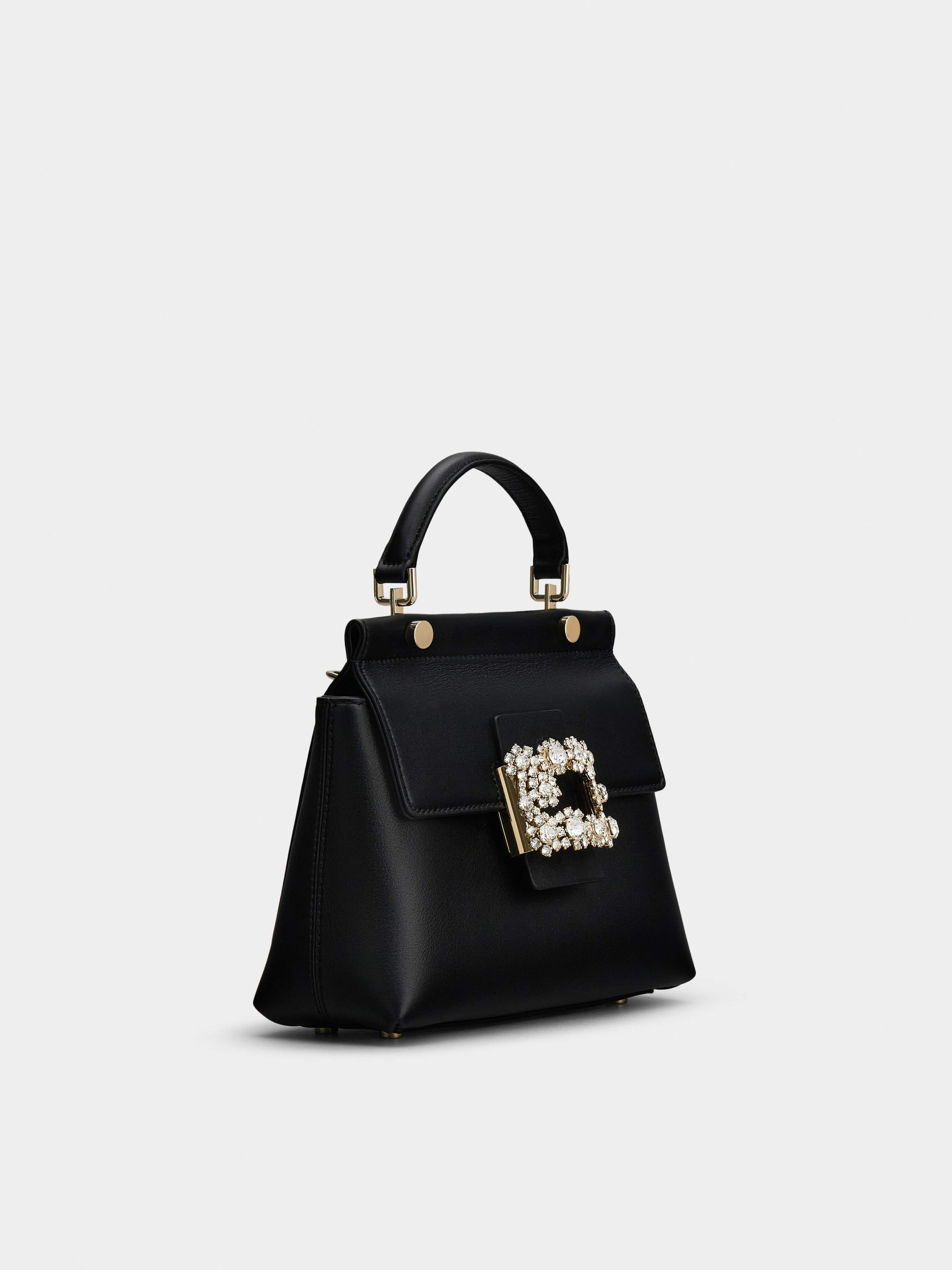 Viv' Cabas Flower Strass Buckle Mini Bag in Leather - 3