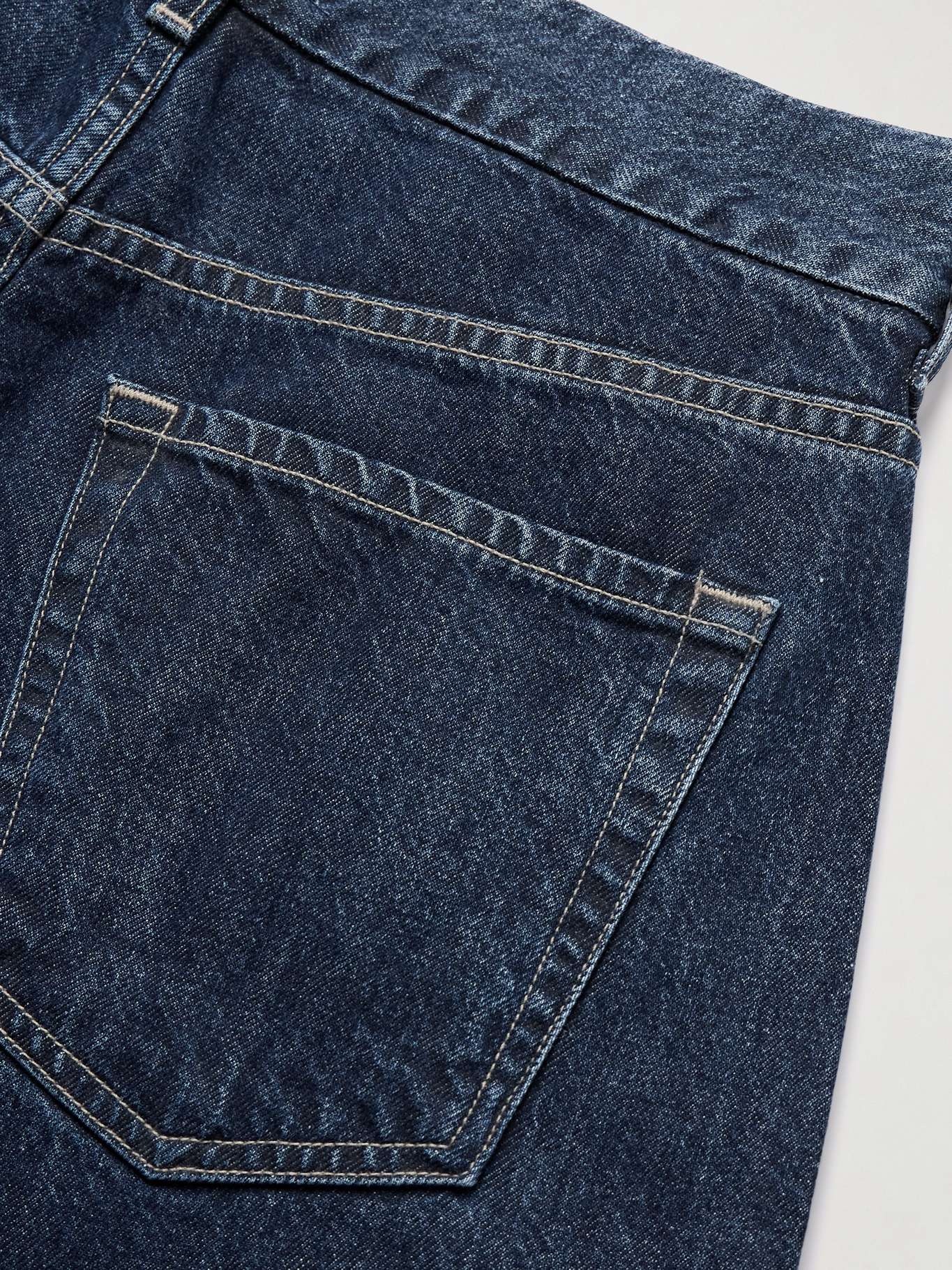 Petra pleated high-rise wide-leg jeans Dark denim - 5