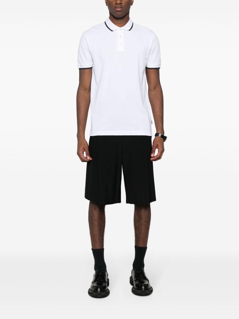 logo-rubberised cotton polo shirt - 2