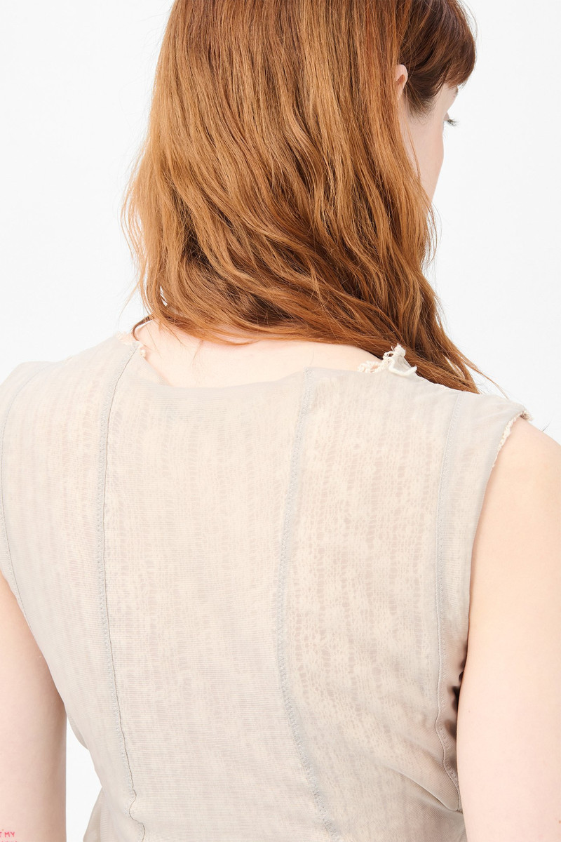 Ragged Vest Taupe Nylon Mesh 6