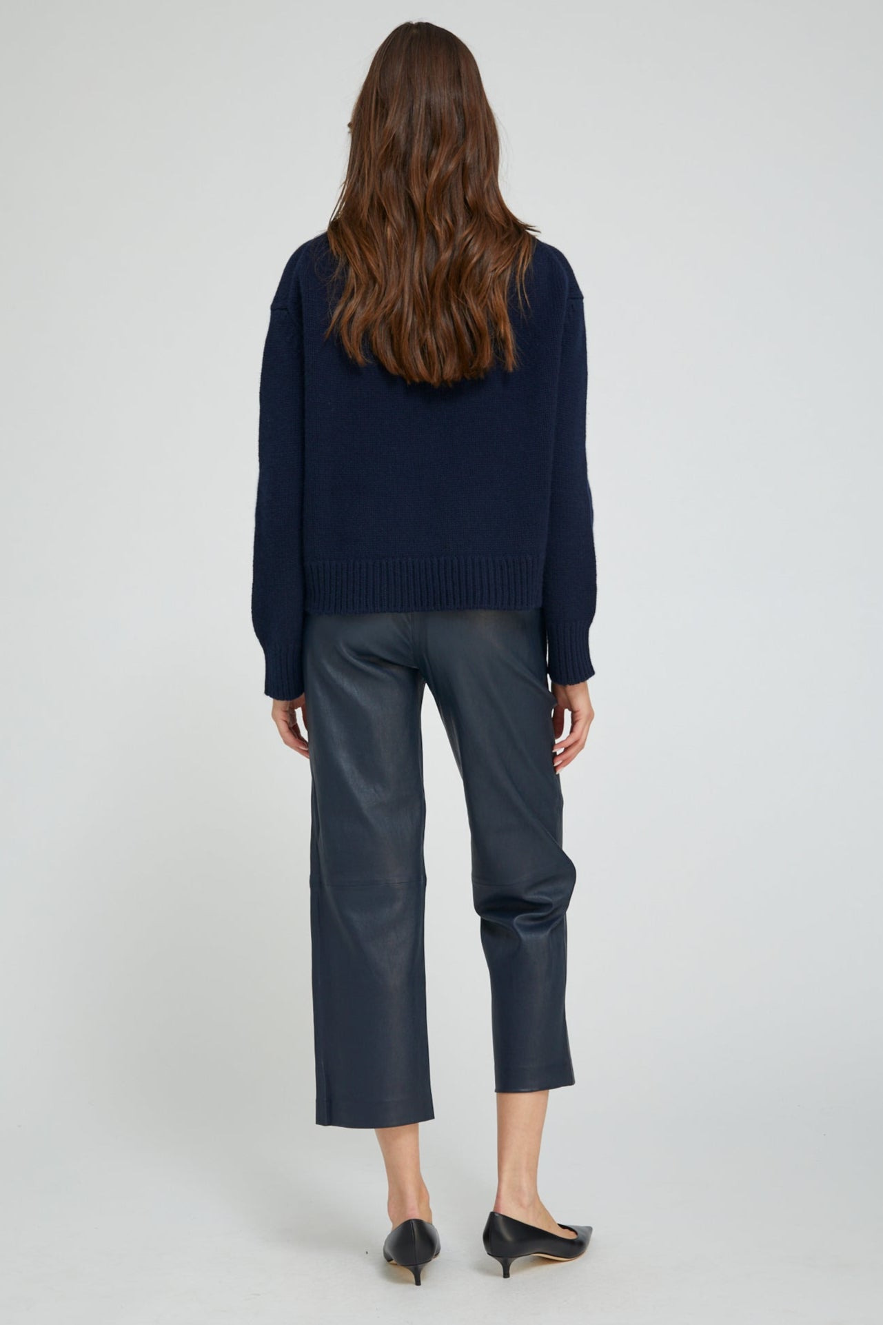 NAVY HEAVY CASHMERE SWEATER - 3