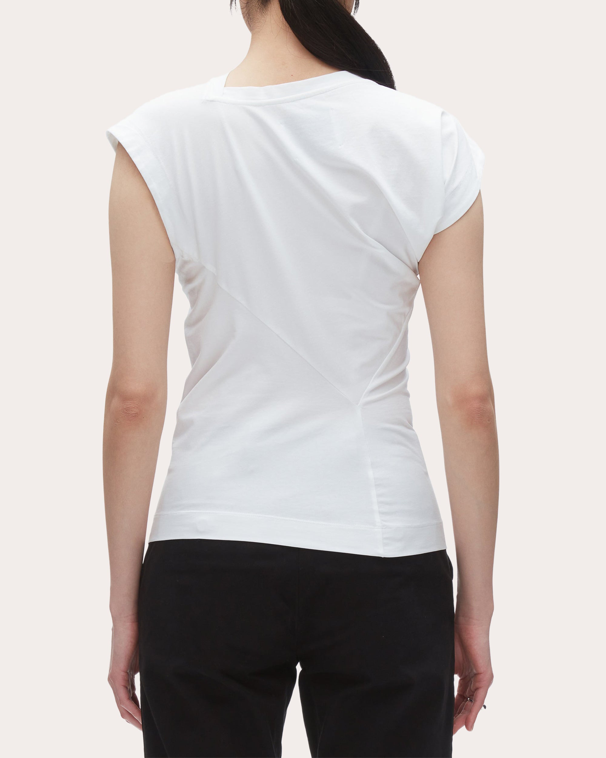Asymmetric Draped Cotton-Jersey T-Shirt - 3