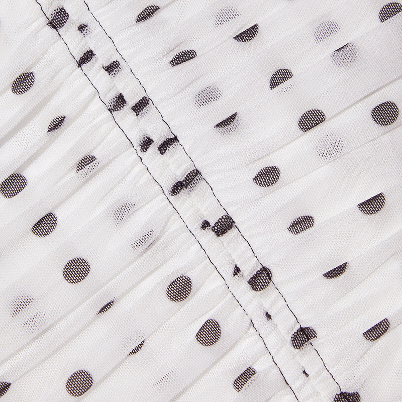 Polka Dot Off Shoulder Mesh Top 5