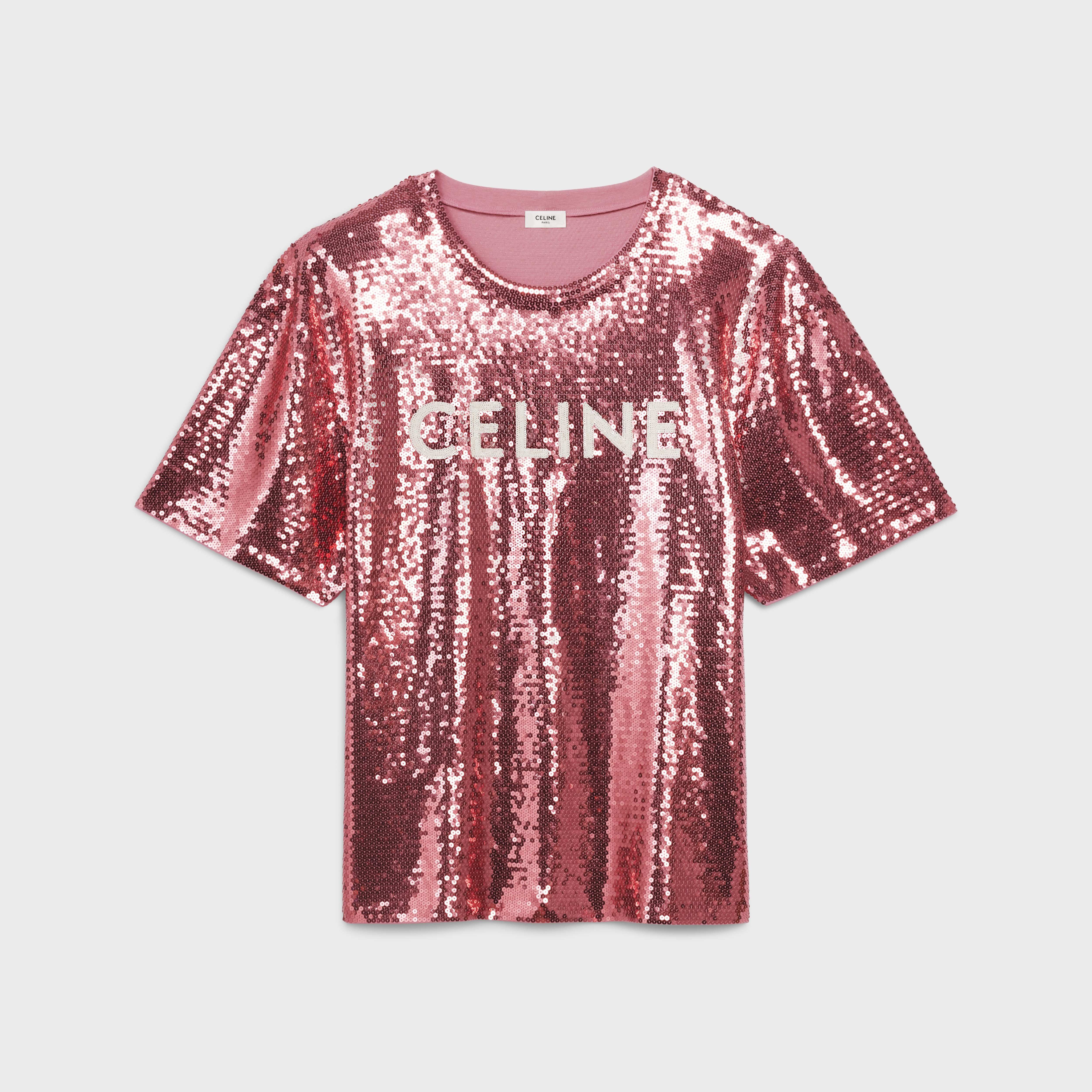 EMBROIDERED CELINE T-SHIRT IN COTTON JERSEY - 1