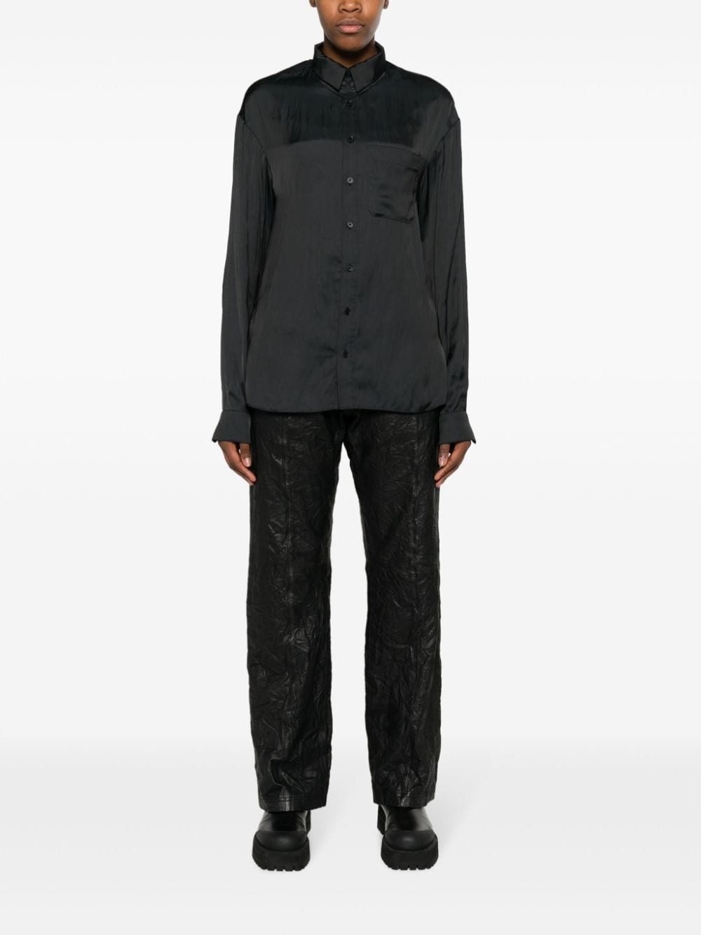 long-sleeved dropped-shoulder shirt - 3