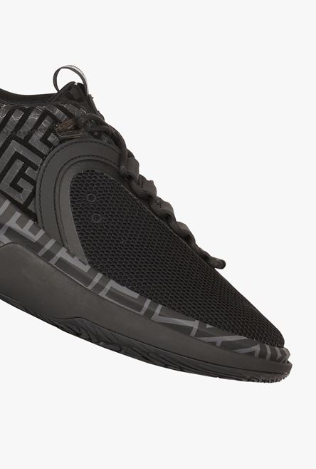 Black monogram suede and mesh B-Runner sneakers - 5