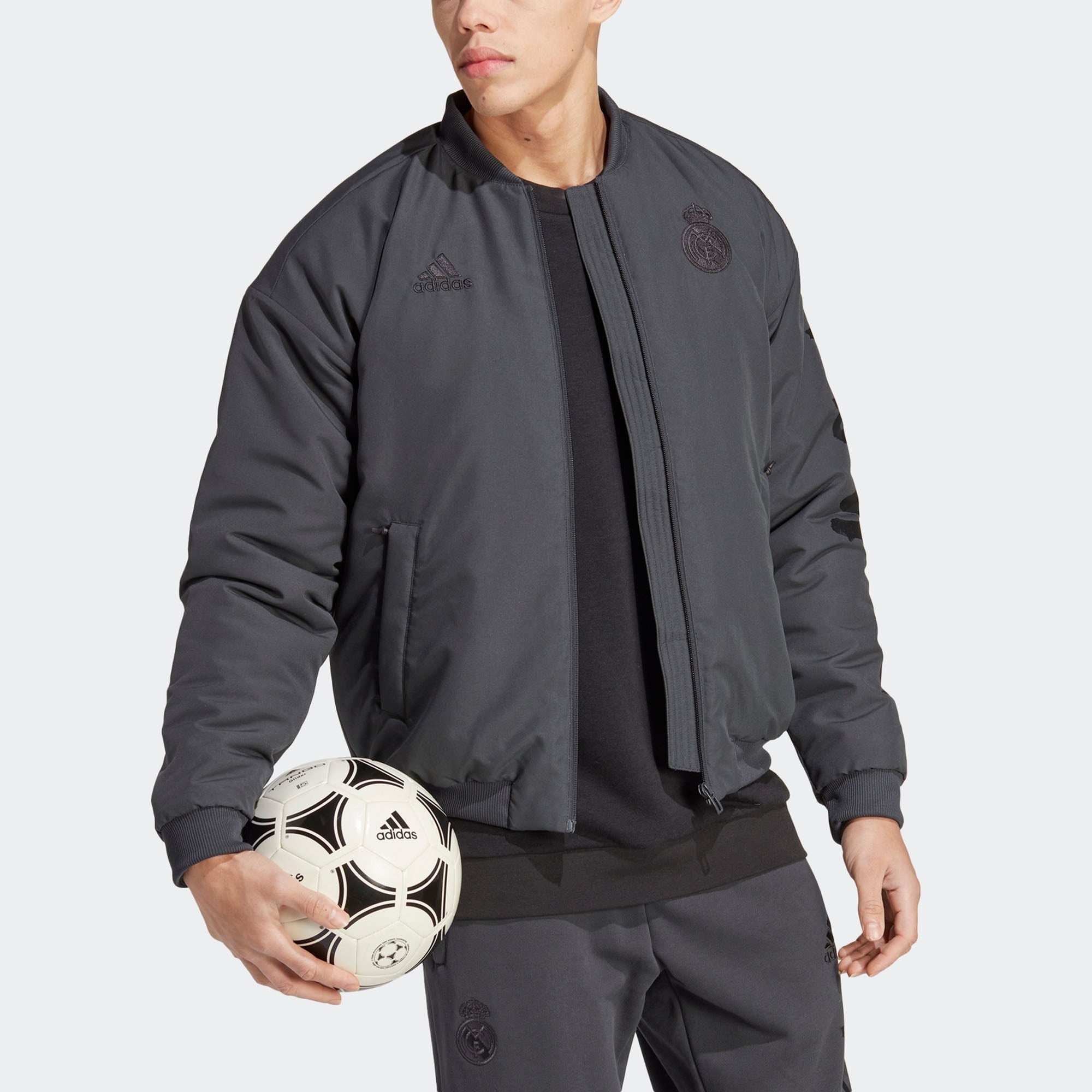 adidas Real Madrid Chinese Story Padded Jacket 'Grey' HT6454 - 4