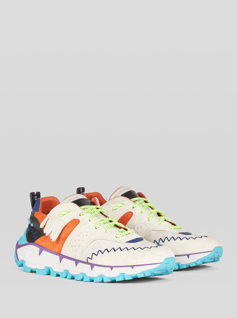 EARTHBEAT SNEAKERS IN LEATHER AND PAISLEY FABRIC 3