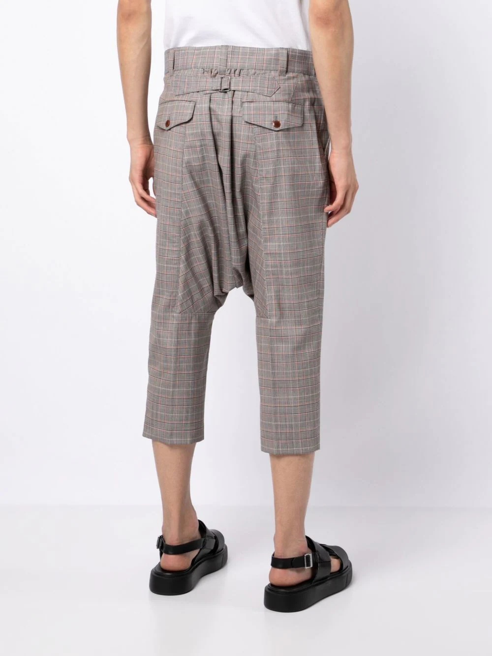 houndstooth wool cropped trousers - 4