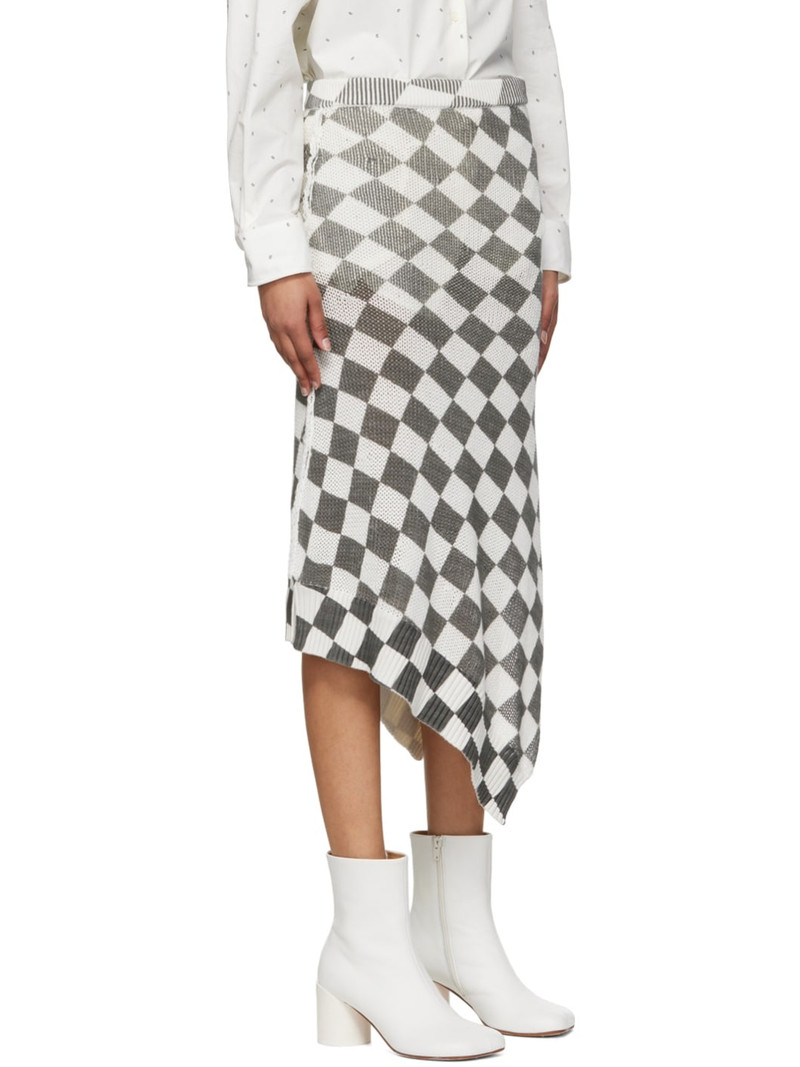 Grey & White Cotton Midi Skirt 2