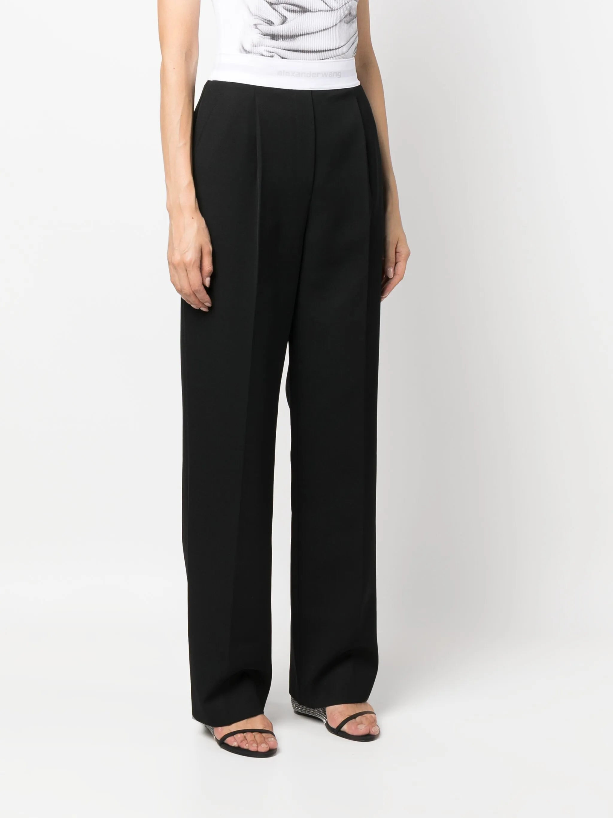 logo-waistband straight-leg trousers - 3