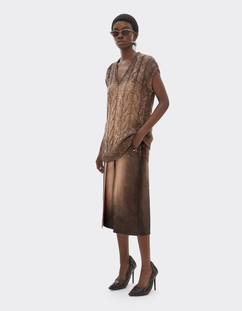 Airbrushed leather skirt 3