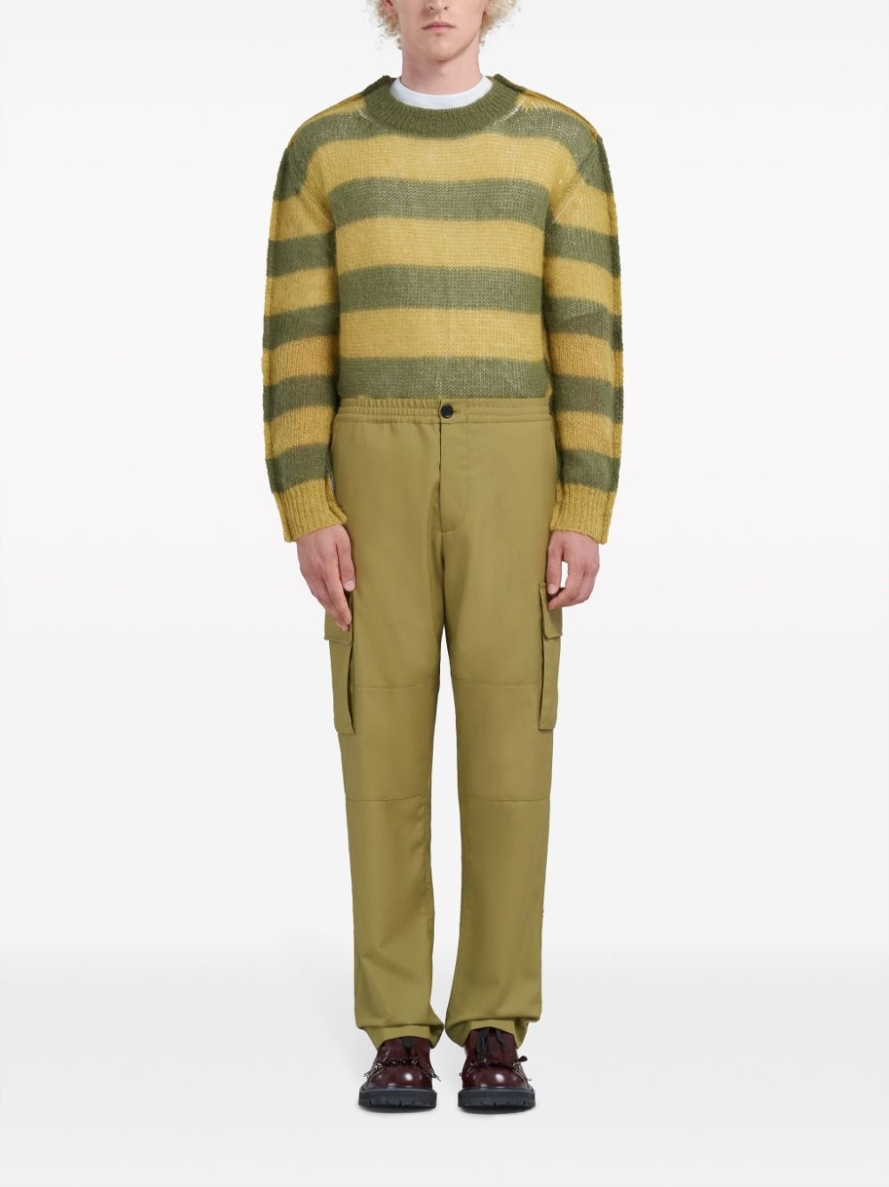 virgin wool straight-leg trousers - 3