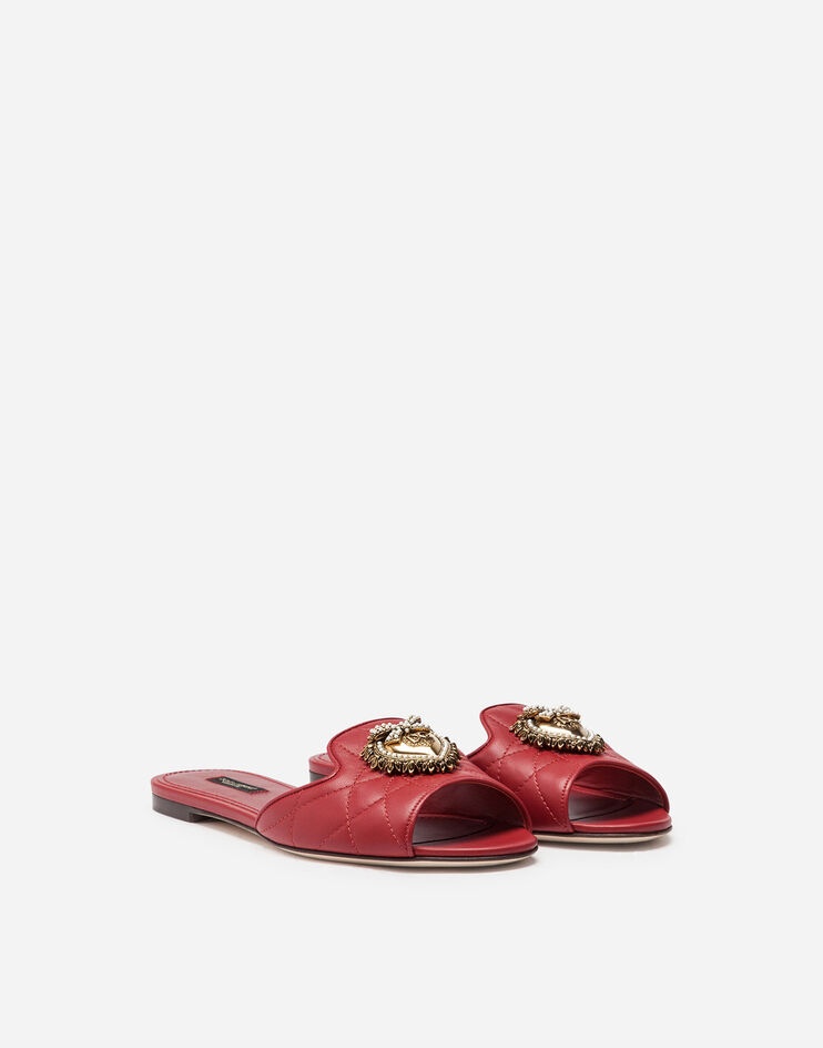 Matelassé nappa leather Devotion sliders - 2