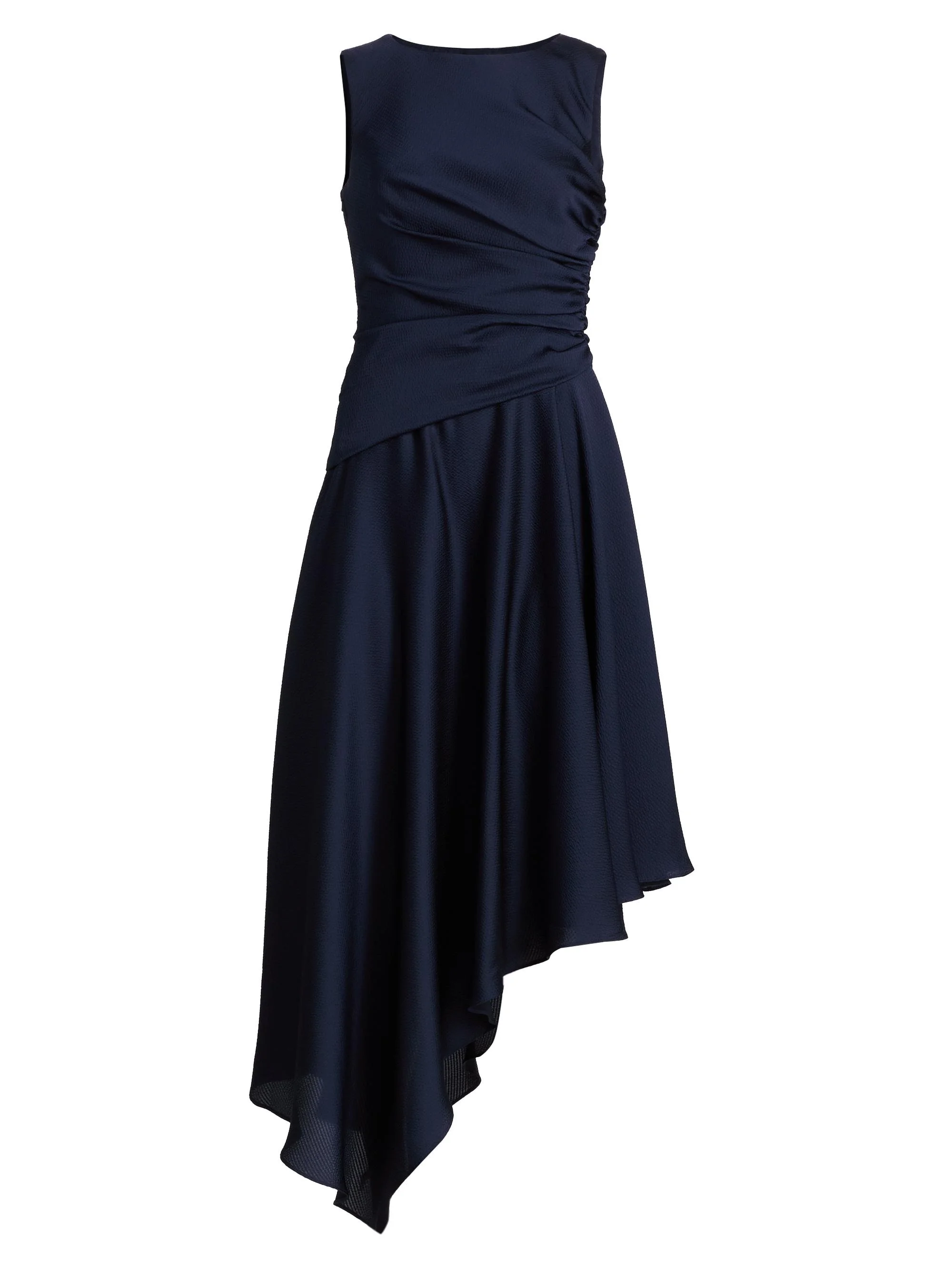 Women's Draped Asymmetric Cocktail Dress - Navy - 1