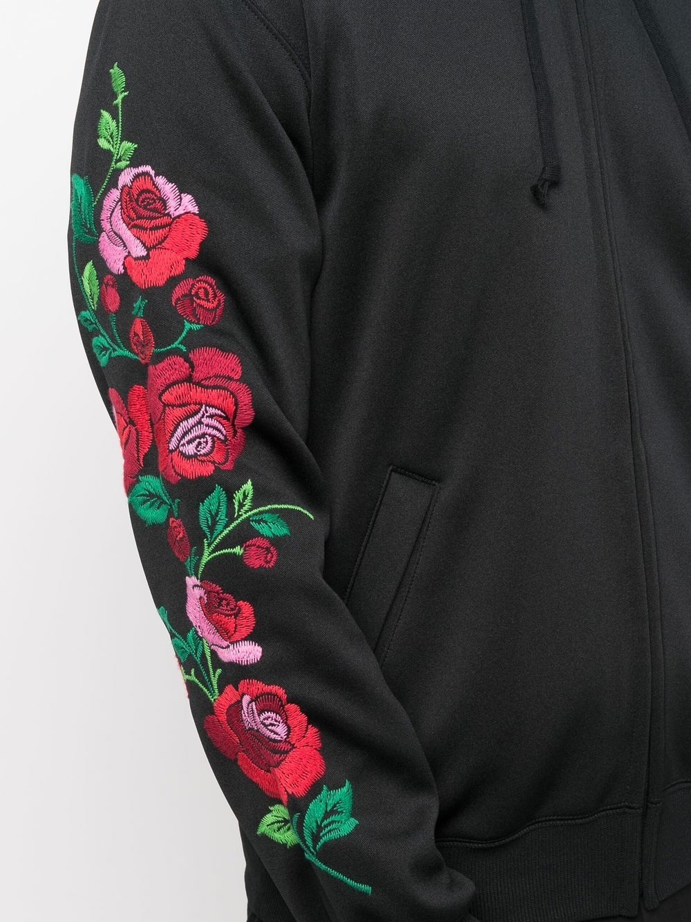 embroidered long-sleeved hoodie - 5