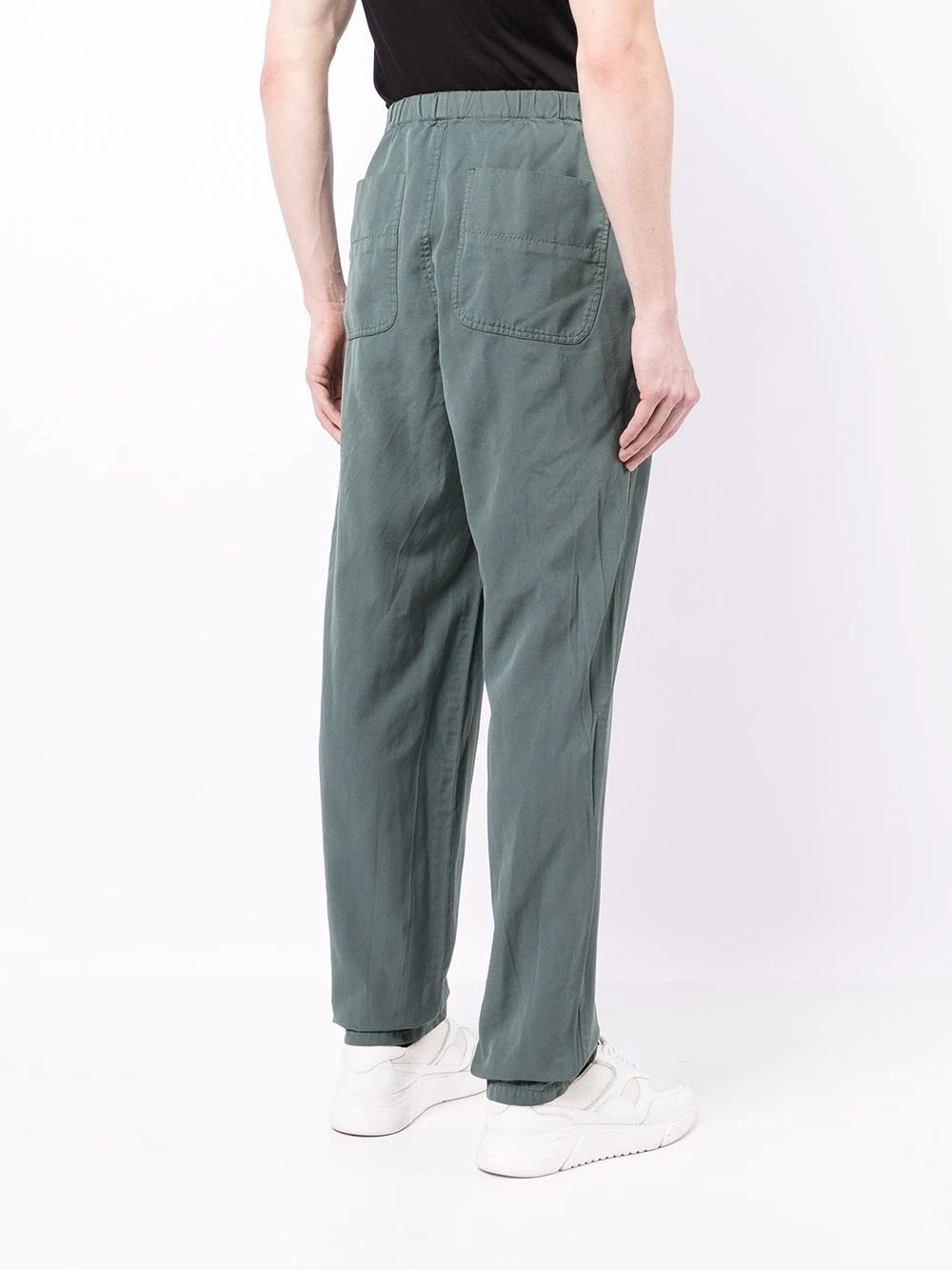 elasticated-waist straight-leg trousers - 4